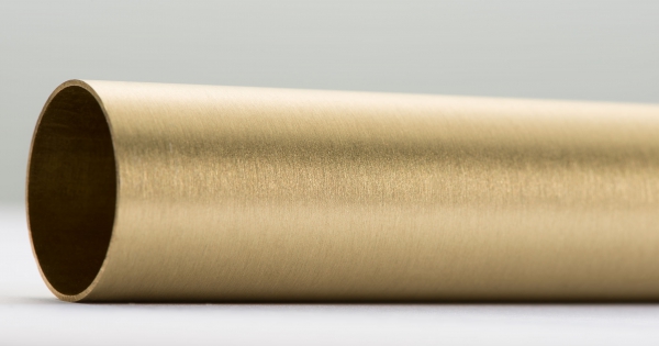 Messingrohr mit Stahlkern matt rundgeschliffen, 12 x 0,7 mm